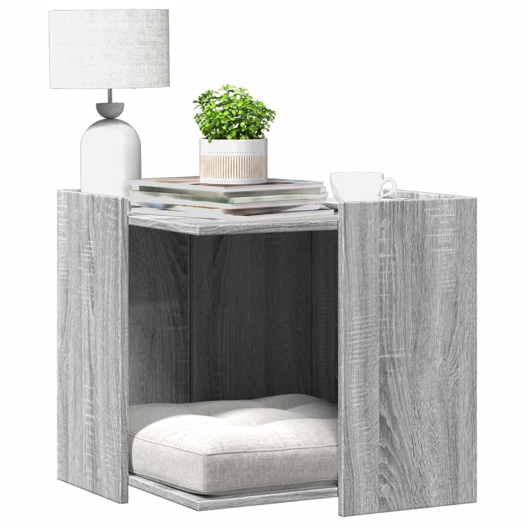 Toiletskjuler til kattebakke 53×53×51 cm - konstrueret træ, grå sonoma billede
