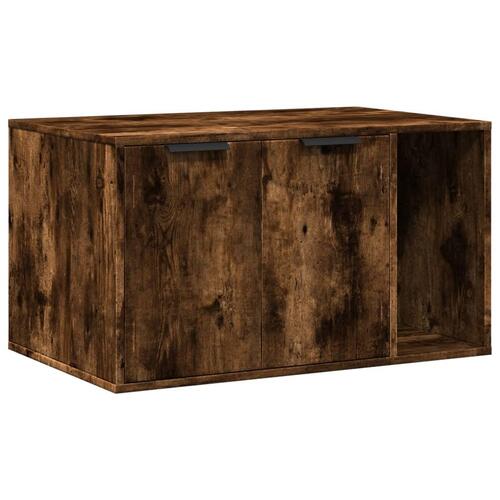 Toiletskjuler kattebakke 80x50x45 cm konstrueret træ røget eg