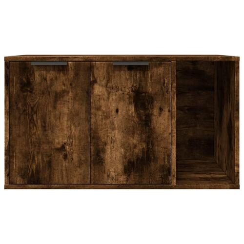 Toiletskjuler kattebakke 80x50x45 cm konstrueret træ røget eg