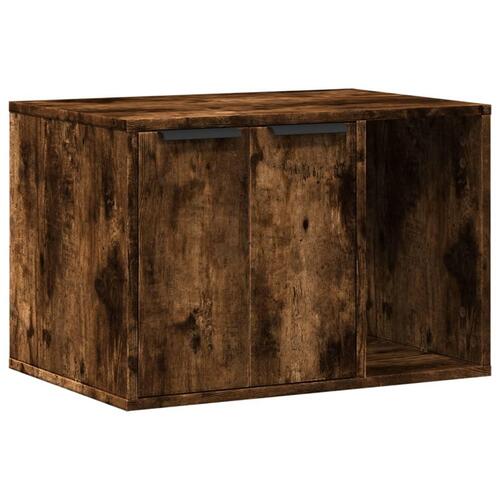 Toiletskjuler kattebakke 60x40x40 cm konstrueret træ røget eg