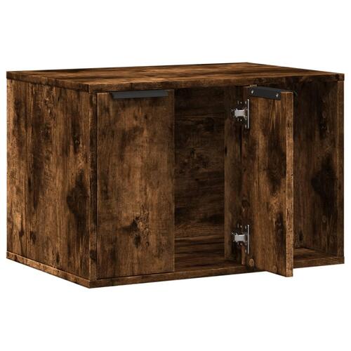 Toiletskjuler kattebakke 60x40x40 cm konstrueret træ røget eg