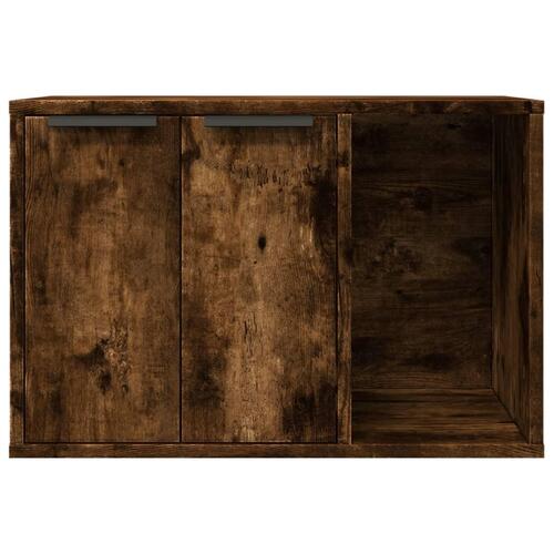 Toiletskjuler kattebakke 60x40x40 cm konstrueret træ røget eg