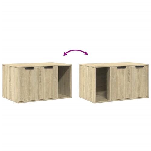Toiletskjuler kattebakke 80x50x45 cm konstrueret træ sonoma-eg
