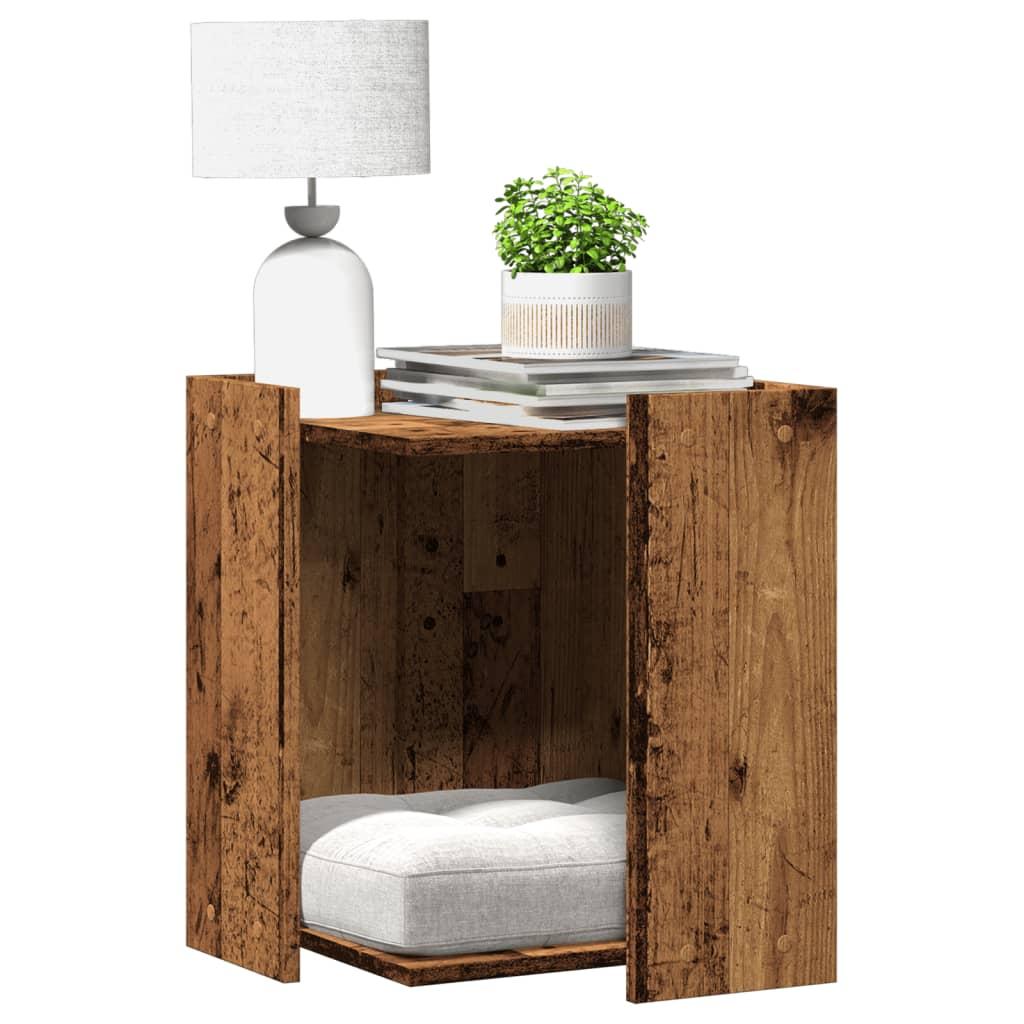 Toiletskjuler kattebakke 42x42x51 cm konstrueret træ antikt træ