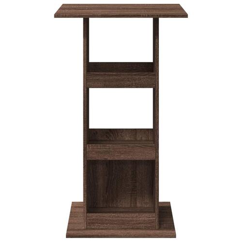 Barbord med opbevaring 60x60x102 cm konstrueret træ brunt eg