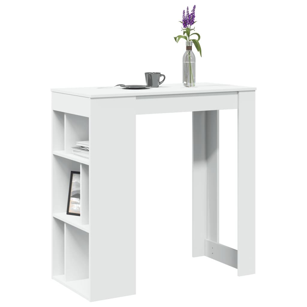 Barbord med stativer 102x50x103,5 cm konstrueret træ hvid