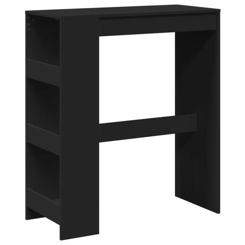 Barbord med stativer 90x40x103,5 cm konstrueret træ sort