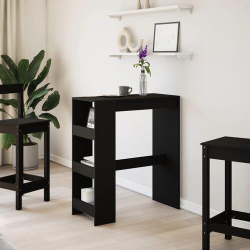 Barbord med stativer 90x40x103,5 cm konstrueret træ sort