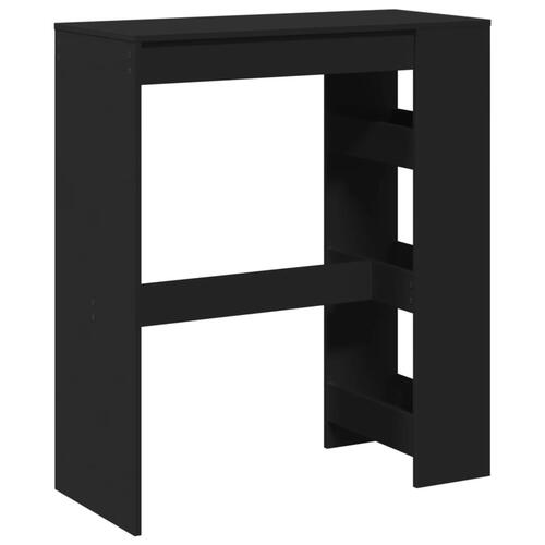 Barbord med stativer 90x40x103,5 cm konstrueret træ sort