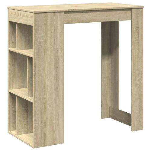 Barbord med stativer 102x50x103,5 cm konstrueret træ sonoma-eg