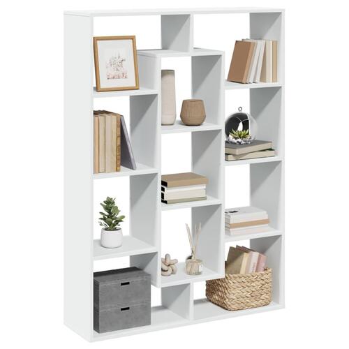 Bogreol 102x29x143 cm konstrueret træ hvid