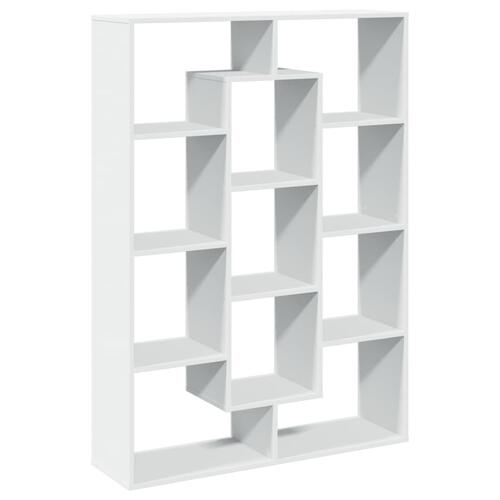 Bogreol 102x29x143 cm konstrueret træ hvid
