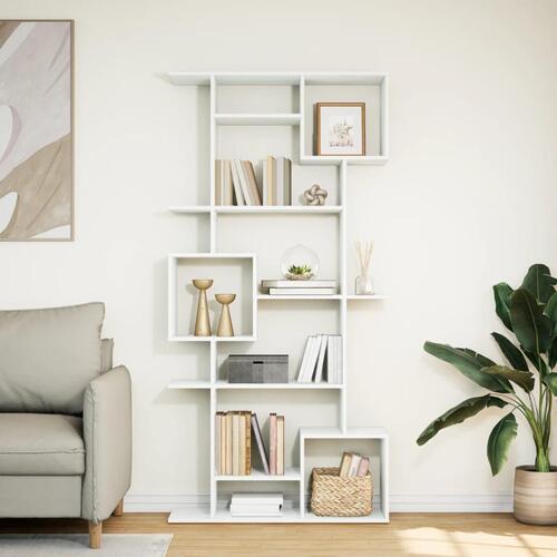 Bogreol 92x29x188 cm konstrueret træ hvid