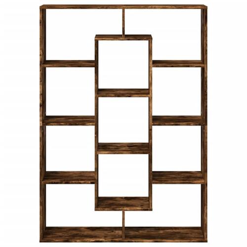 Bogreol 102x29x143 cm konstrueret træ røget egetræ
