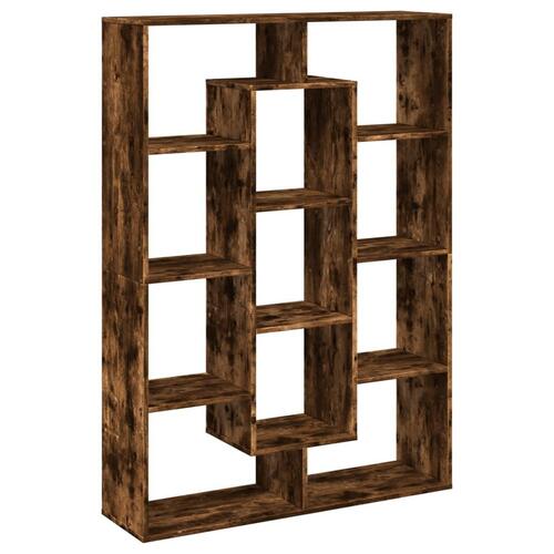 Bogreol 102x29x143 cm konstrueret træ røget egetræ