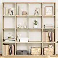 Bogskab 137,5x29x137,5 cm konstrueret træ sonoma-eg