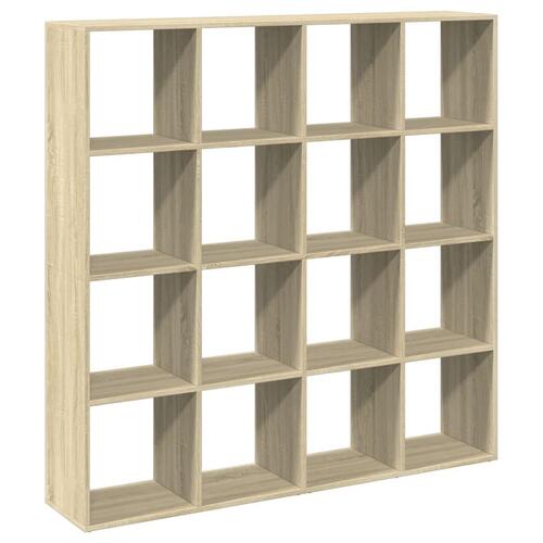 Bogskab 137,5x29x137,5 cm konstrueret træ sonoma-eg