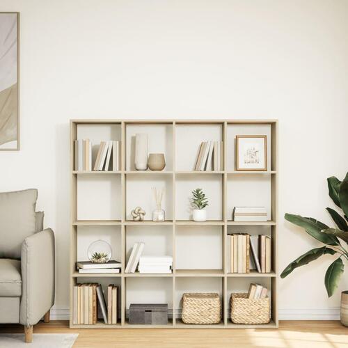 Bogskab 137,5x29x137,5 cm konstrueret træ sonoma-eg