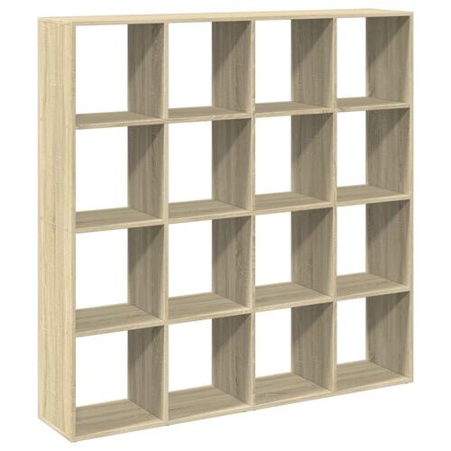 Bogskab 137,5x29x137,5 cm konstrueret træ sonoma-eg