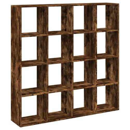 Bogskab 137,5x29x137,5 cm konstrueret træ røget egetræ
