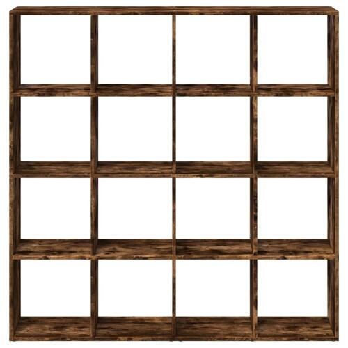 Bogskab 137,5x29x137,5 cm konstrueret træ røget egetræ