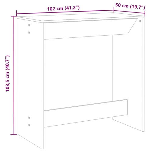 Barbord 102x50x103,5 cm konstrueret træ betongrå