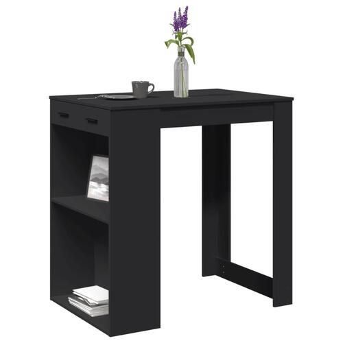 Barbord 102x70x103,5 cm konstrueret træ sort