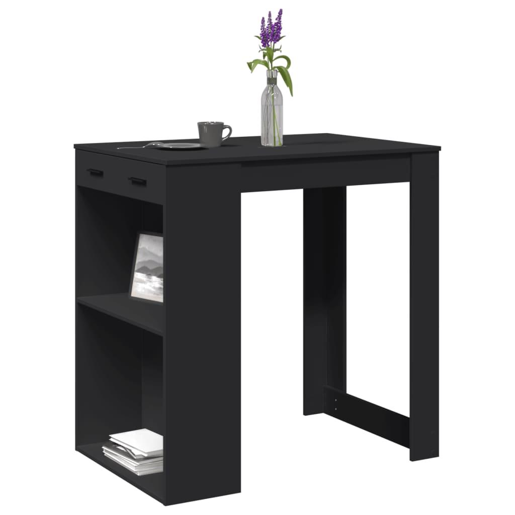 Barbord 102x70x103,5 cm konstrueret træ sort