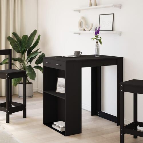 Barbord 102x70x103,5 cm konstrueret træ sort