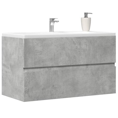 Vaskeskab 90x38,5x45 cm konstrueret træ betongrå
