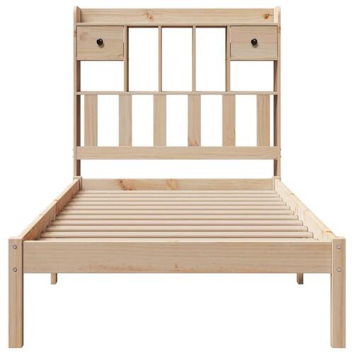 Seng med reol uden madras 100x200 cm massivt fyrretræ