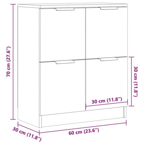 Skænk 60×30×70 cm i konstrueret træ - antikt trælook