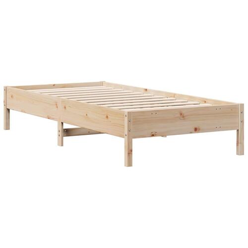 Seng med reol uden madras 75x190 cm massivt fyrretræ
