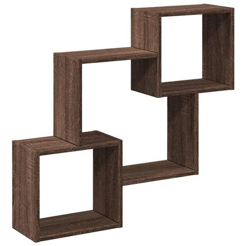 Vægskab 78x18x71 cm konstrueret træ brun egetræsfarve