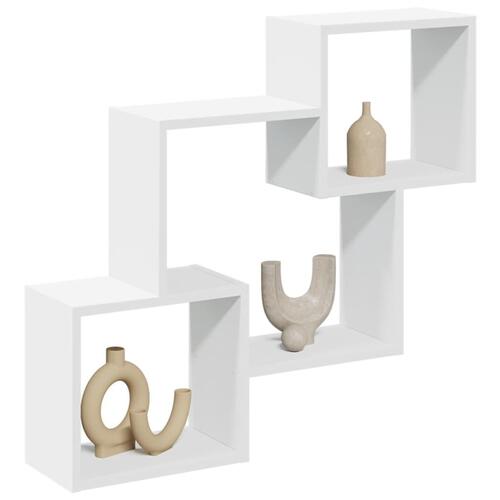 Vægskab 78x18x71 cm konstrueret træ hvid