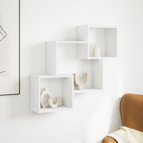 Vægskab 78x18x71 cm konstrueret træ hvid