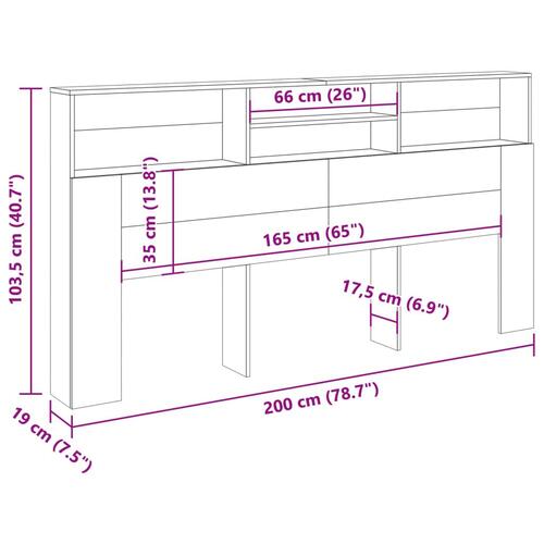 Sengegavl med opbevaring 102x29x143 cm konstrueret træ kunsttræ