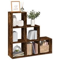 Bogreol/rumdeler 99x29x99cm 3 niveauer konstrueret træ røget eg