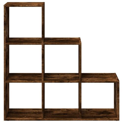Bogreol/rumdeler 99x29x99cm 3 niveauer konstrueret træ røget eg