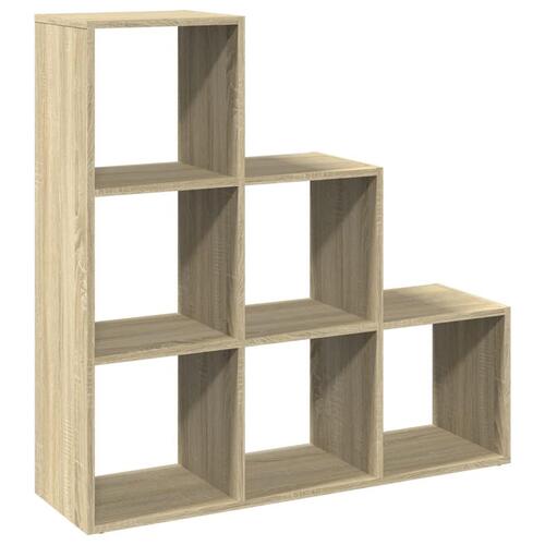 Bogreol/rumdeler 99x29x99cm 3niveauer konstrueret træ sonoma-eg