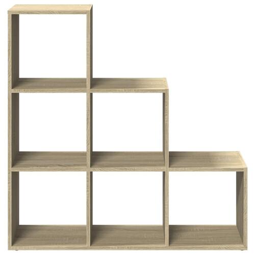 Bogreol/rumdeler 99x29x99cm 3niveauer konstrueret træ sonoma-eg