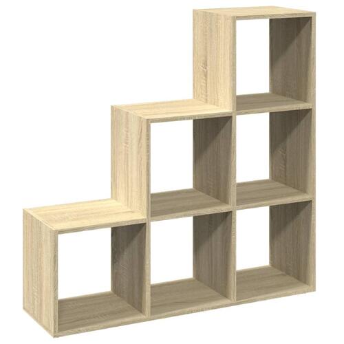 Bogreol/rumdeler 99x29x99cm 3niveauer konstrueret træ sonoma-eg