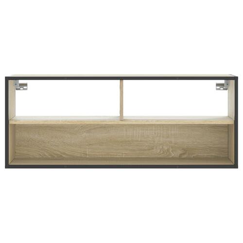 Tv-bord 100x31x39,5 cm konstrueret træ og metal sonoma-eg