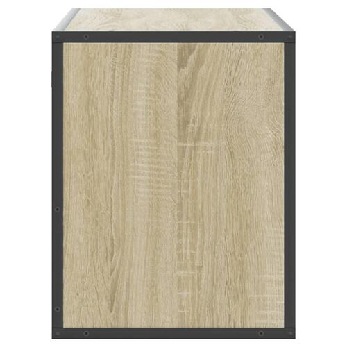 Tv-bord 100x31x39,5 cm konstrueret træ og metal sonoma-eg