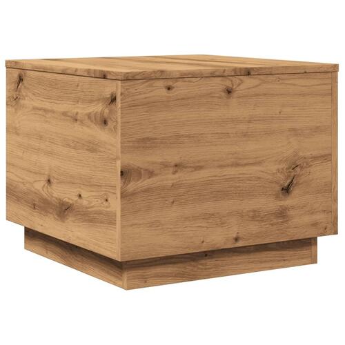 Sofabord med LED-lys 50x50x40 cm kunsteg