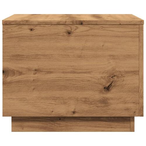 Sofabord med LED-lys 50x50x40 cm kunsteg