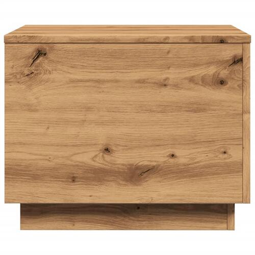 Sofabord med LED-lys 50x50x40 cm kunsteg