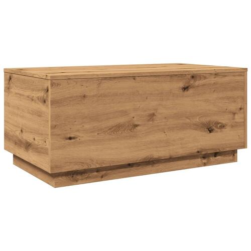 Sofabord med LED-lys 90x50x40 cm kunsteg