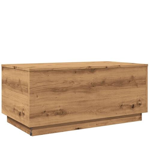 Sofabord med LED-lys 90x50x40 cm kunsteg
