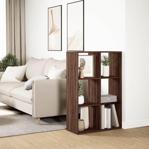 Bogreol/rumdeler 69,5x29x103,5 cm konstrueret træ brun egetræ